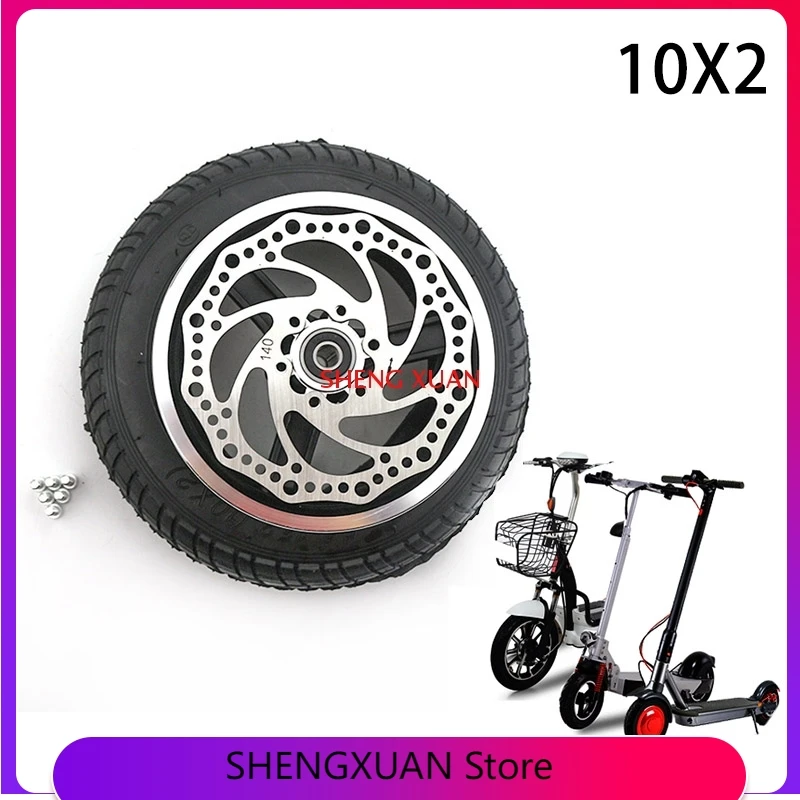 10x2 pneumatiky so zliatiny rim hub brzdového kotúča pre 10-palcové elektrické rovnováhu na bicykli kočík elektrická kolobežka kolieska príslušenstvo Obrázok 0