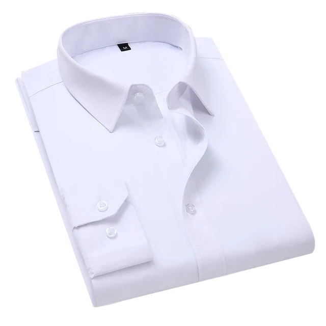 Camisas ajustadas para hombre, camisas de manga larga simples, informales, para oficina, 2022 Obrázok 0