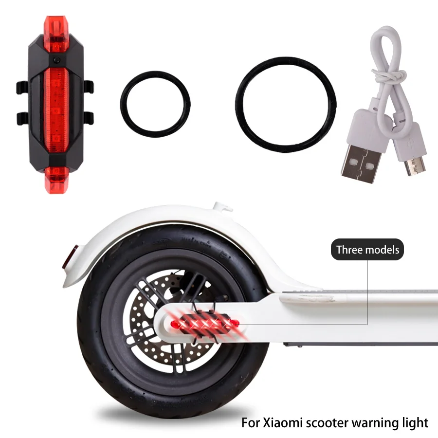 Cyklistické Svetlo Vodotesné Zadné zadné Svetlo LED USB Nabíjateľné Výstražné Červené Taillamp Pre Xiao M365 M365 Pro Pro2 Elektrické Scoote Obrázok 2