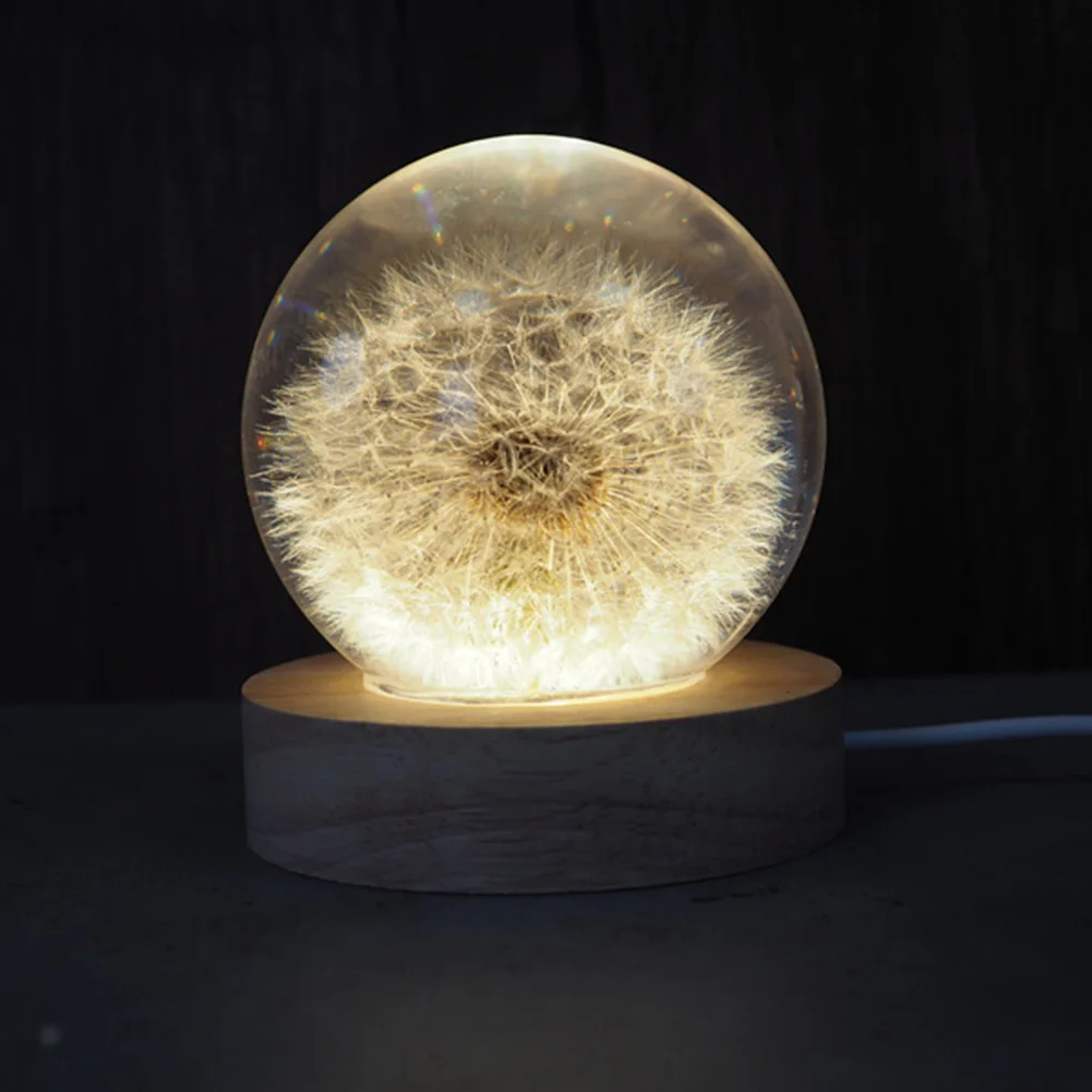DIY Silikónové Epoxidové Živice Oblasti Formy Crystal Ball Malé Zrkadlo Formovacie Kolo Nočné Svetlo Ručne vyrobené Umelecké dielo, USB, Plug-in, objímky Obrázok 4
