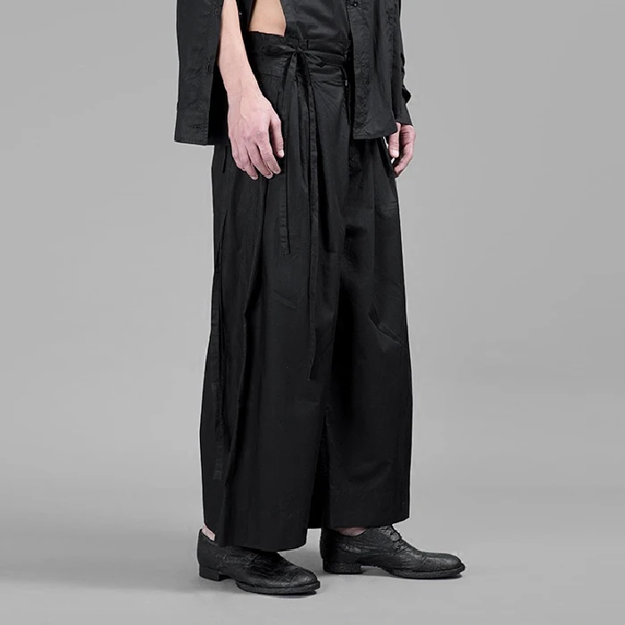 Krajky-up plus veľkosť dekonštruovať ostrihané nohavice originálne dizajnérske voľné plus veľkosť black strapec siluetu Obrázok 2