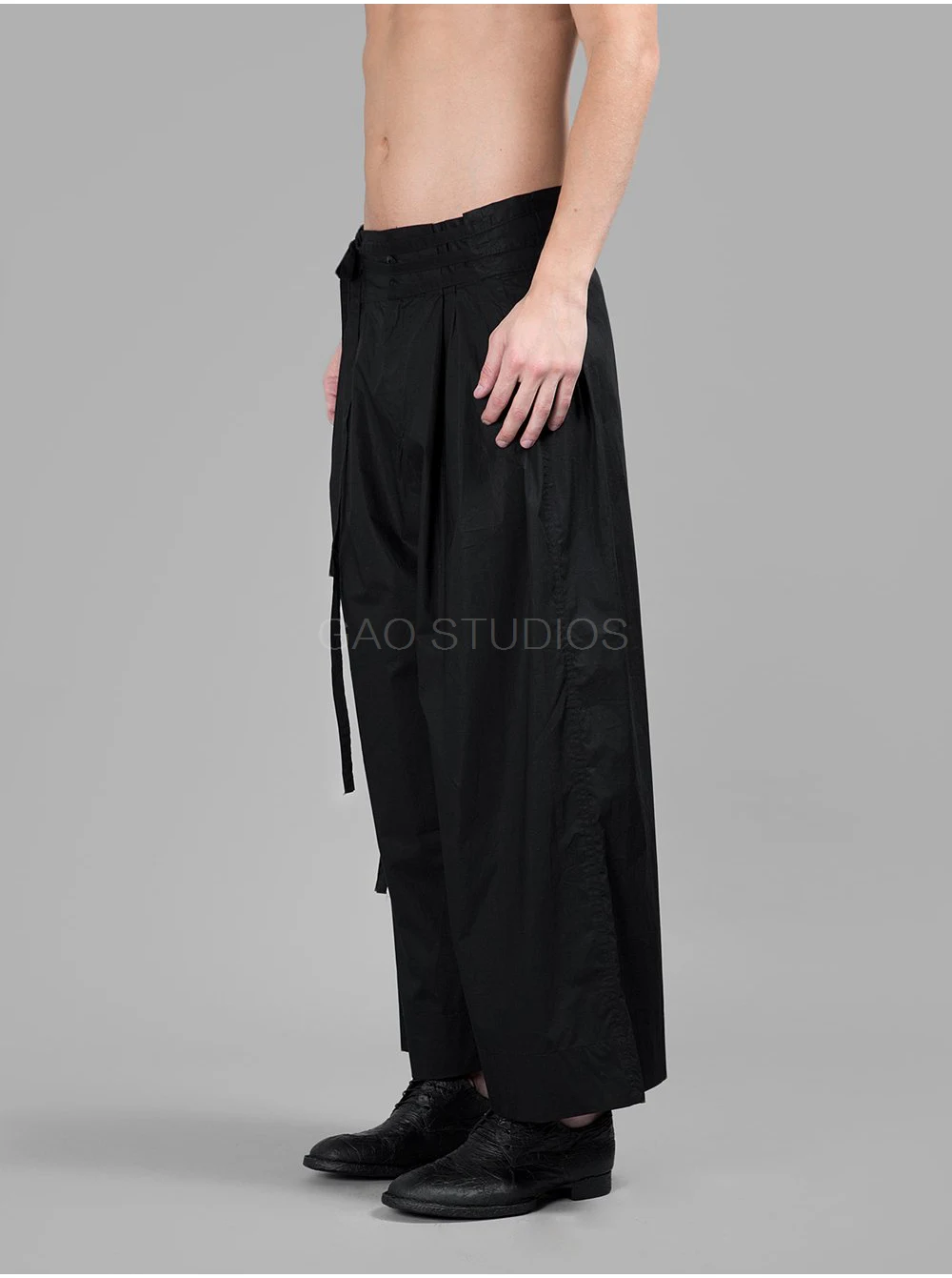 Krajky-up plus veľkosť dekonštruovať ostrihané nohavice originálne dizajnérske voľné plus veľkosť black strapec siluetu Obrázok 4