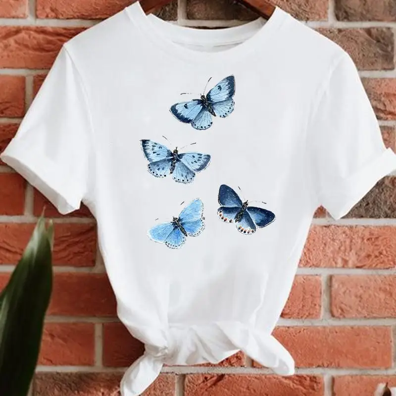 Krátky Rukáv Ženy Butterfly Nová 2022 90. rokov Lady Bežné T-shirts Tee Módne Letné Tričko Top Trend Cestovné Grafické T-Shirt Obrázok 1