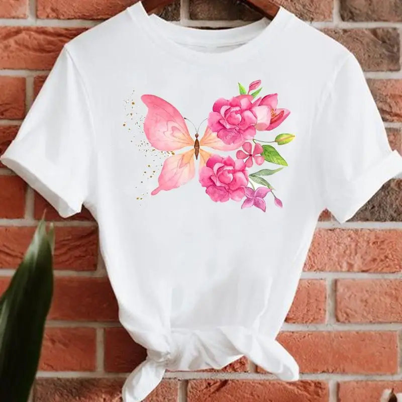 Krátky Rukáv Ženy Butterfly Nová 2022 90. rokov Lady Bežné T-shirts Tee Módne Letné Tričko Top Trend Cestovné Grafické T-Shirt Obrázok 4