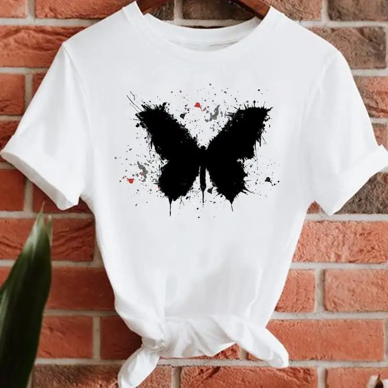Krátky Rukáv Ženy Butterfly Nová 2022 90. rokov Lady Bežné T-shirts Tee Módne Letné Tričko Top Trend Cestovné Grafické T-Shirt Obrázok 5