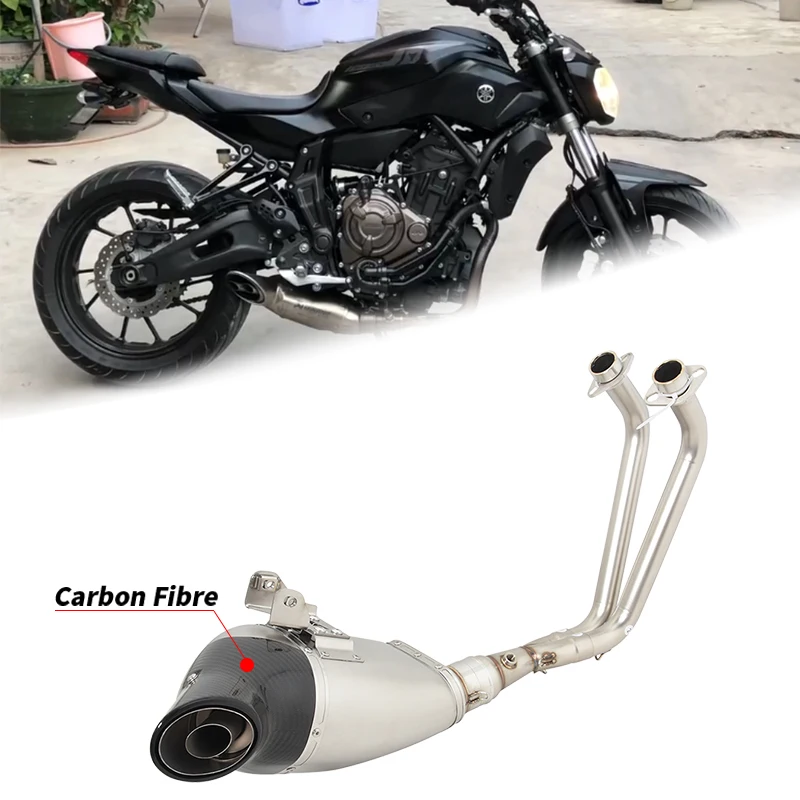 Motocykel Výfukových DB Vrah Uniknúť Systém Upraviť Prednej Lin Rúry Uhlíka Šál Pre YAMAHA MT-07 FZ-07 MT07 FZ07 2014 - 2020 Obrázok 4