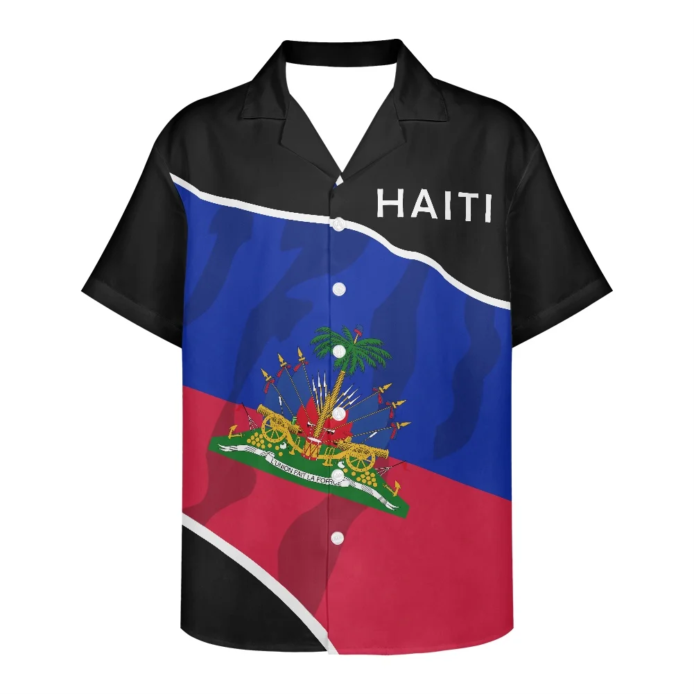 Móda Nový Dizajn pánske Tričko Lete Roku 2022 Mužov Košele Haiti Príznak Tlač Oblečenie Plus Veľkosť Krátkym Rukávom V Krku pánske Košele Obrázok 0