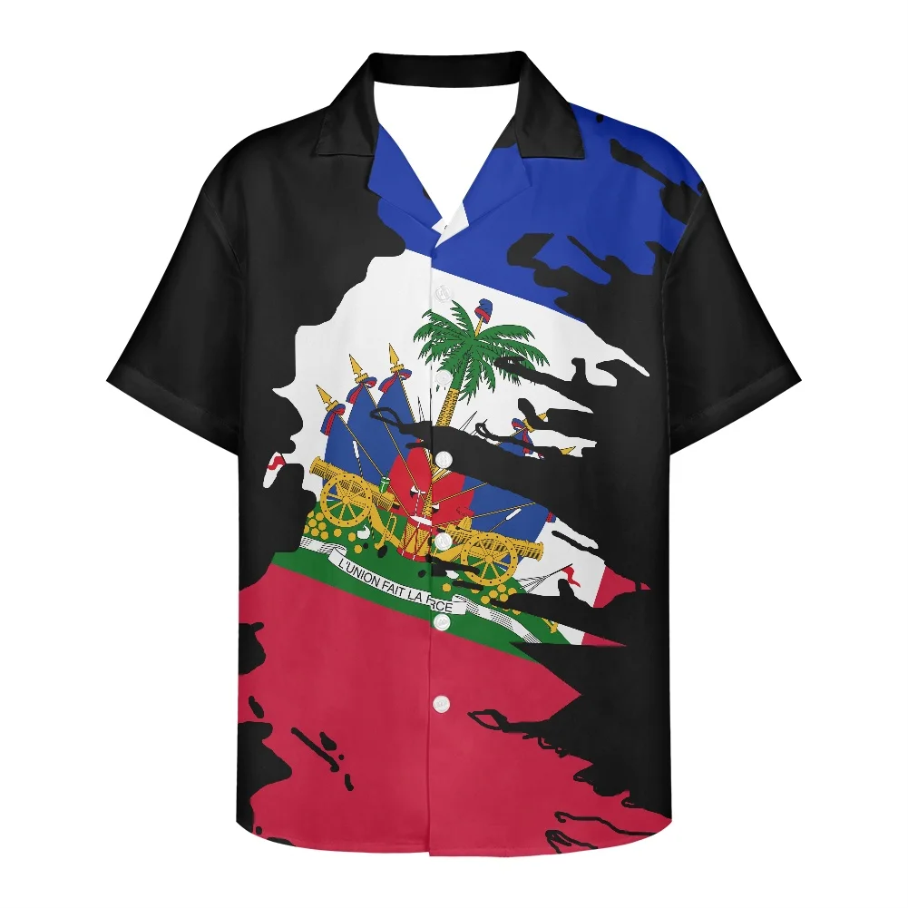 Móda Nový Dizajn pánske Tričko Lete Roku 2022 Mužov Košele Haiti Príznak Tlač Oblečenie Plus Veľkosť Krátkym Rukávom V Krku pánske Košele Obrázok 1