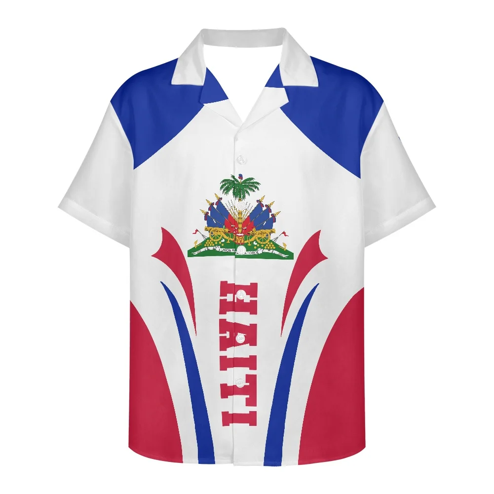 Móda Nový Dizajn pánske Tričko Lete Roku 2022 Mužov Košele Haiti Príznak Tlač Oblečenie Plus Veľkosť Krátkym Rukávom V Krku pánske Košele Obrázok 2