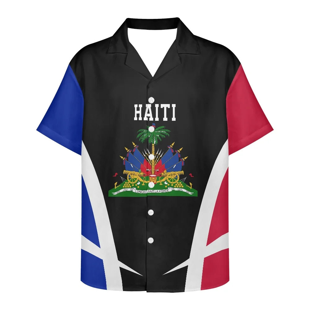 Móda Nový Dizajn pánske Tričko Lete Roku 2022 Mužov Košele Haiti Príznak Tlač Oblečenie Plus Veľkosť Krátkym Rukávom V Krku pánske Košele Obrázok 5