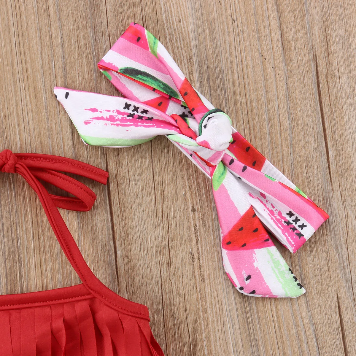 UK 2X Batoľa, Dieťa Dievča Melón Plavky na Kúpanie Bikini Oblečenie Plavky Sady Obrázok 4