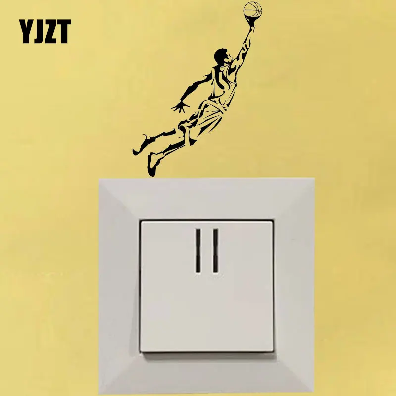 YJZT Šport Basketbal Skákanie Na Obývacia Izba Vinyl Prepínač Nálepky na Stenu Odtlačkový 8SS2337 Obrázok 0